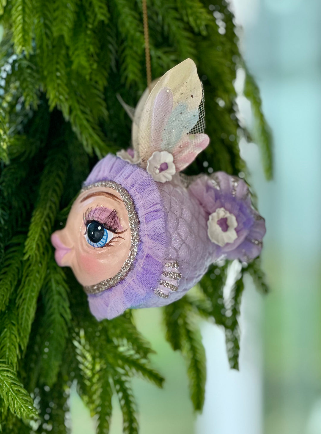4.5" Sky Tulle Chubby Fairy Fish - Choice of Pink or Purple