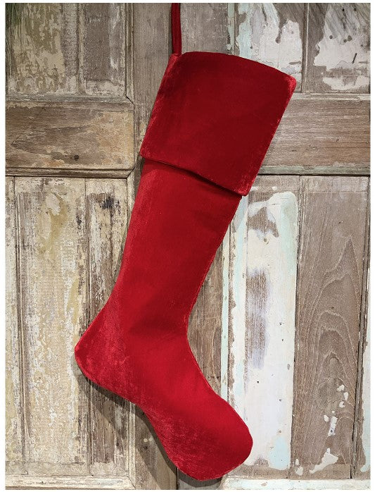 25 inch Vintage French Velvet Stocking