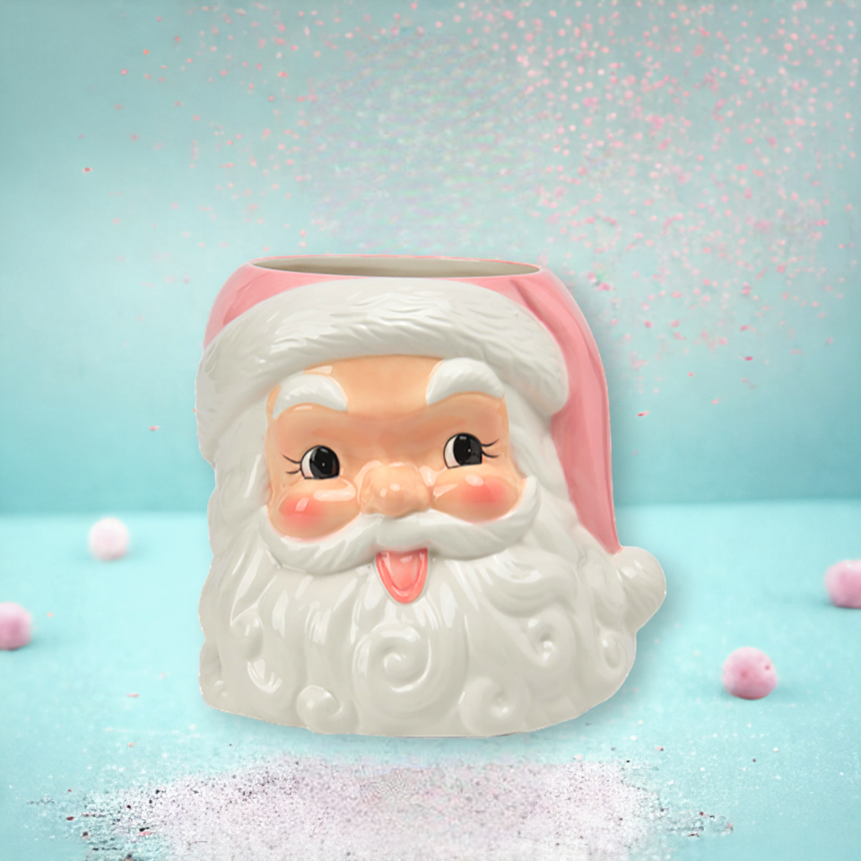 Pink Santa Head Planter