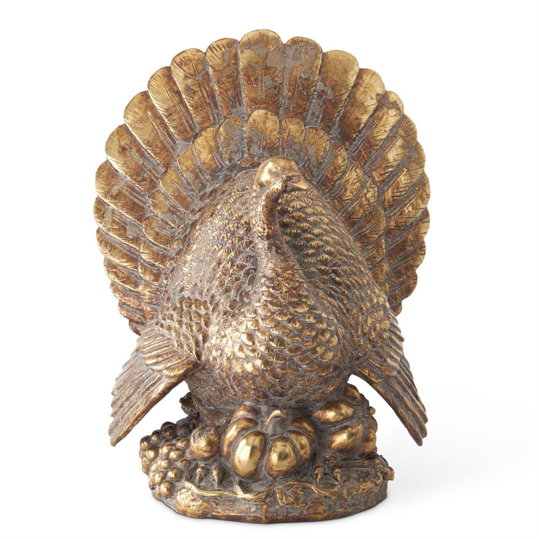 11.5" Resin Antique Gold Turkey