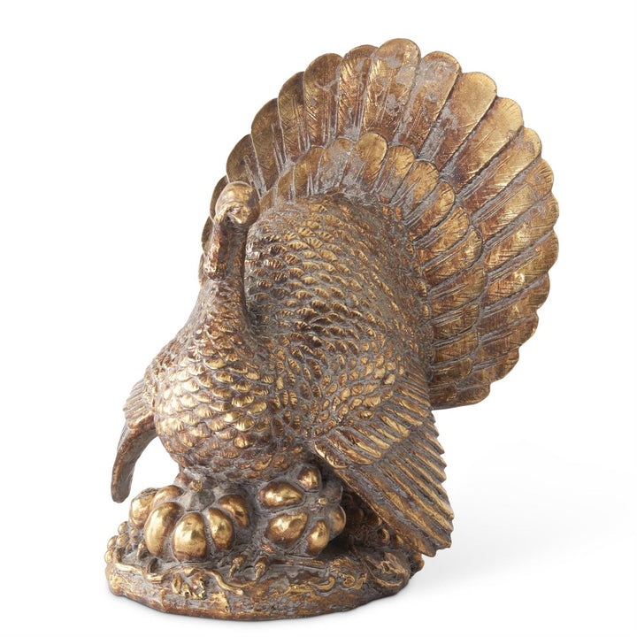 11.5" Resin Antique Gold Turkey