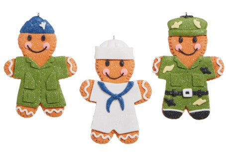 5.25" Military Gingerbread Ornament - Choice of Air Force, Army or Navy