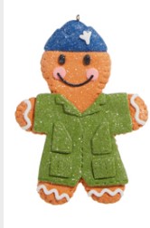 5.25" Military Gingerbread Ornament - Choice of Air Force, Army or Navy