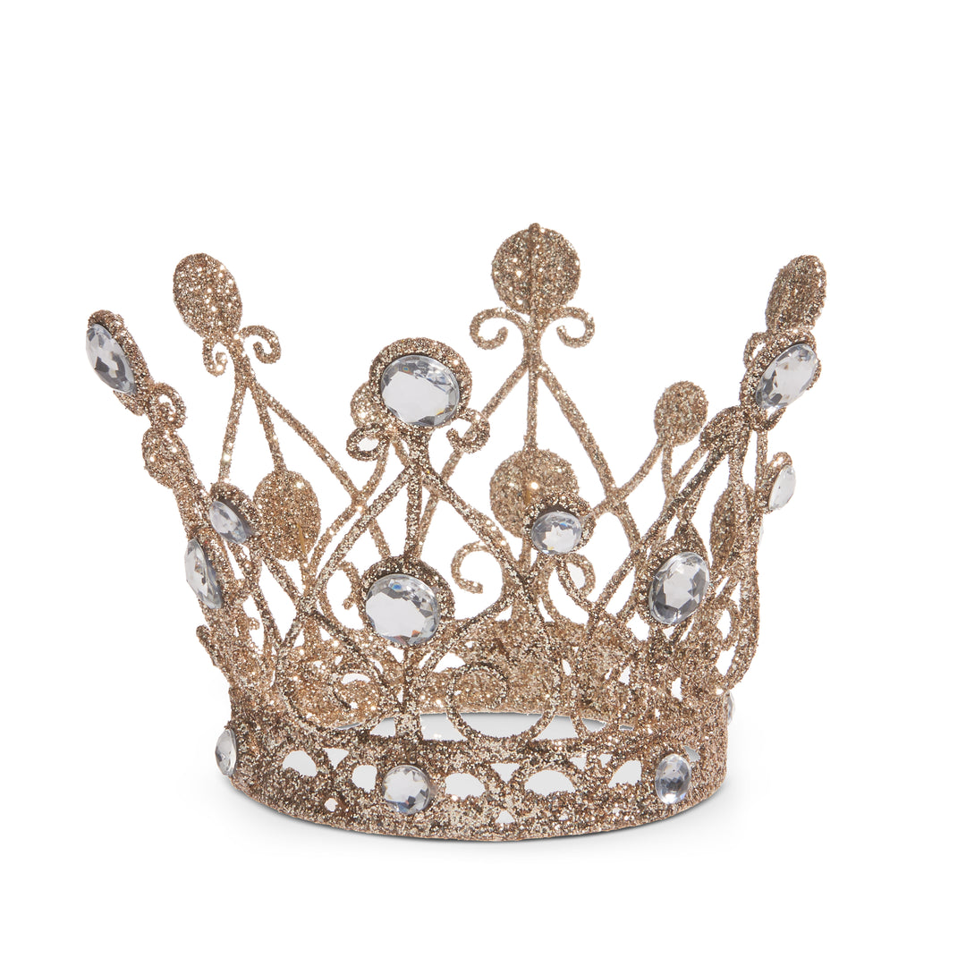 RAZ 6.5" Jeweled Antique Crown with Gold Glitter