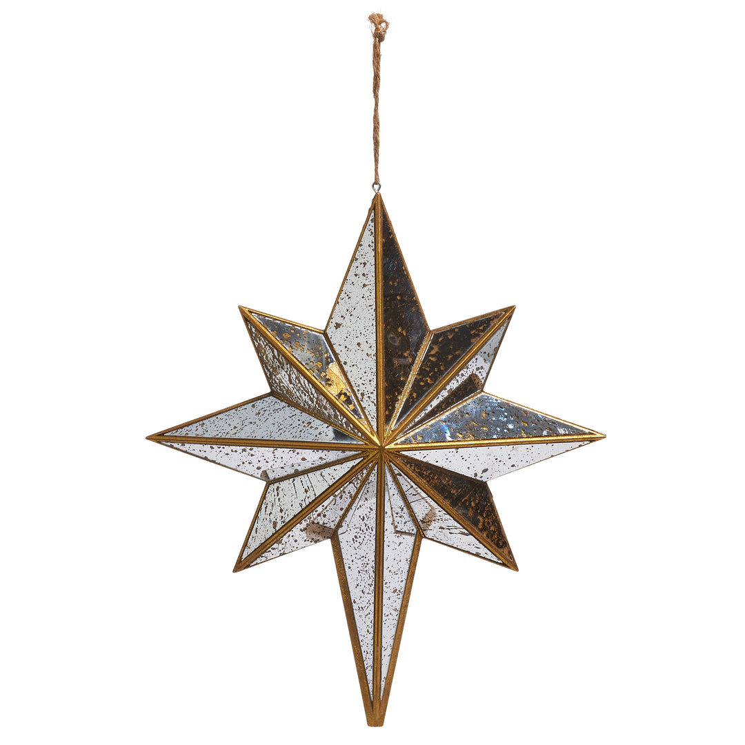 RAZ 11.5" Disressed Mirrored Star Ornament