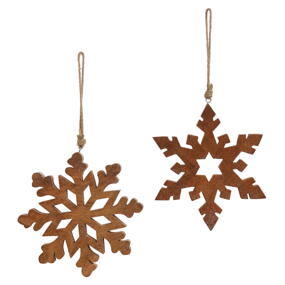 RAZ 8" Wooden Snowflake Ornament