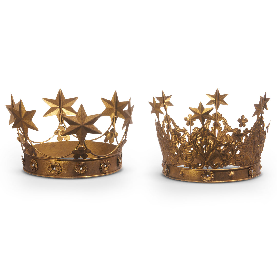RAZ 10.5" Antique Gold Crown -Set of 2