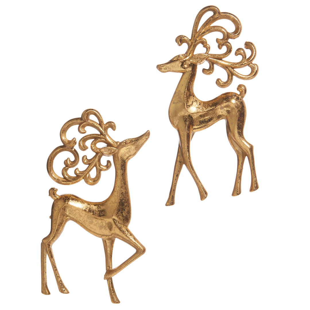 RAZ 5.25" Ornate Deer Ornaments - Set of 2
