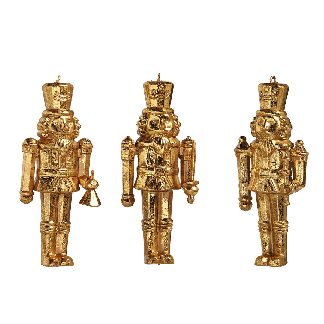 5" Gold Nutcracker Ornament - Set of 3