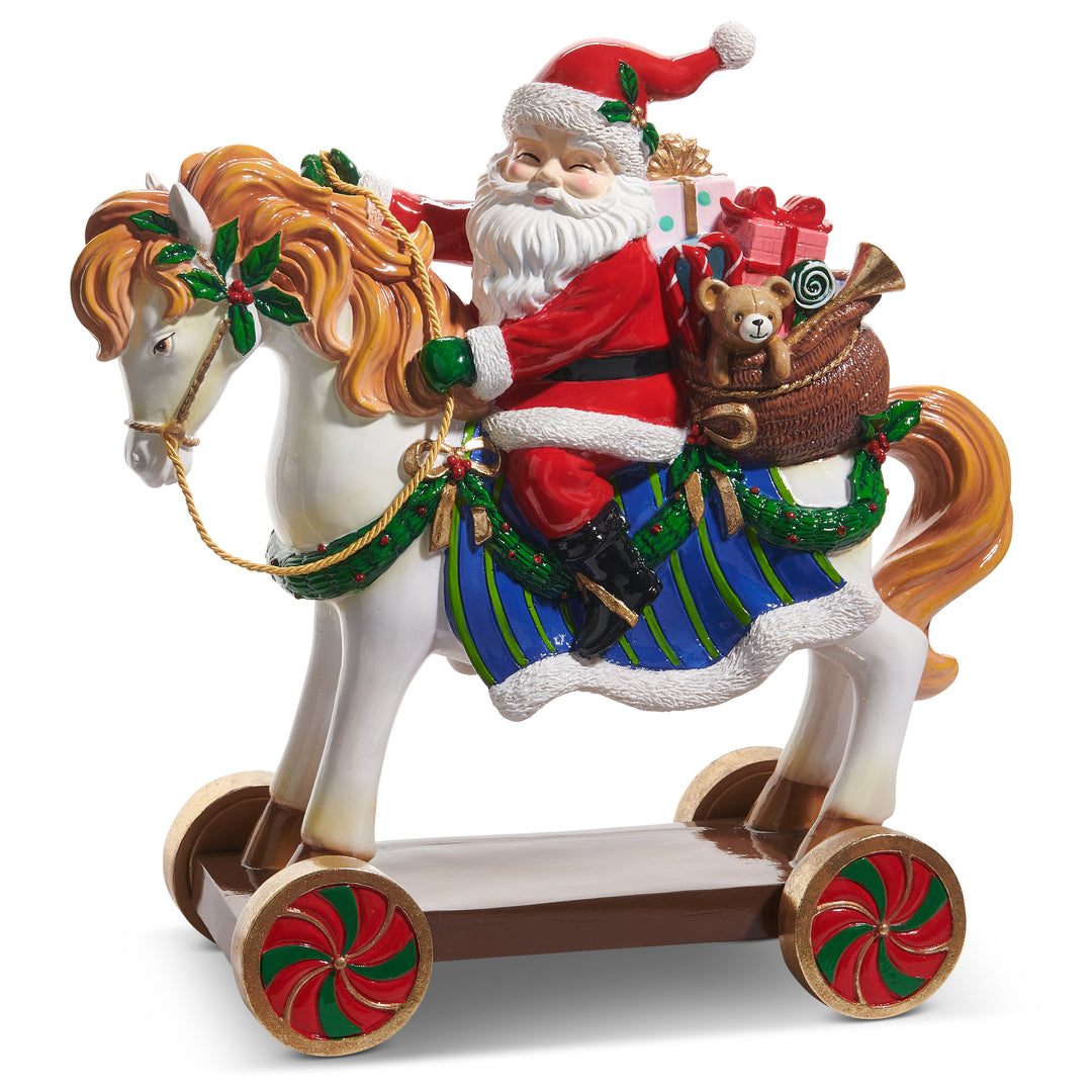 RAZ 15.5" Santa on Toy Horse