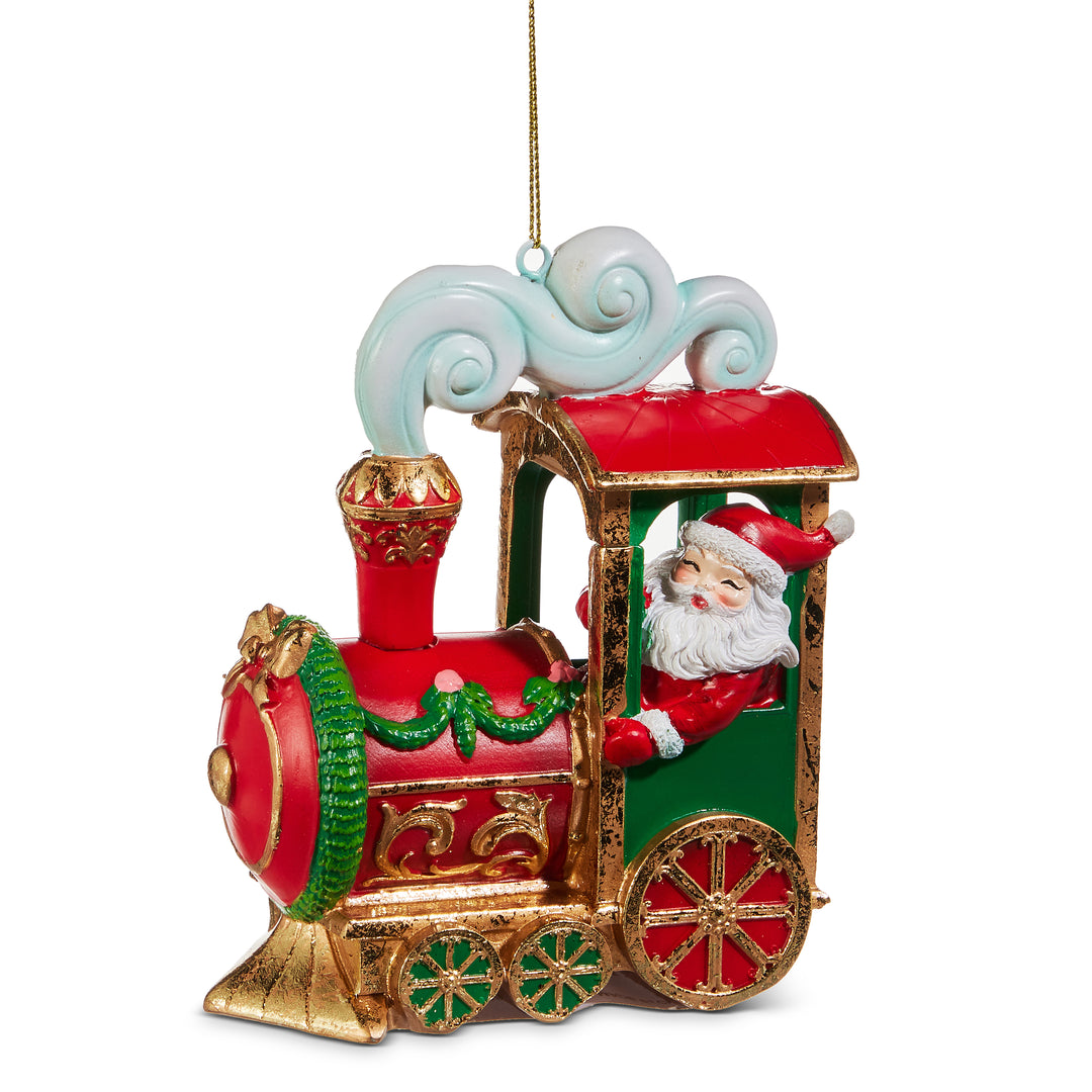RAZ 5" Santa in Train Ornament