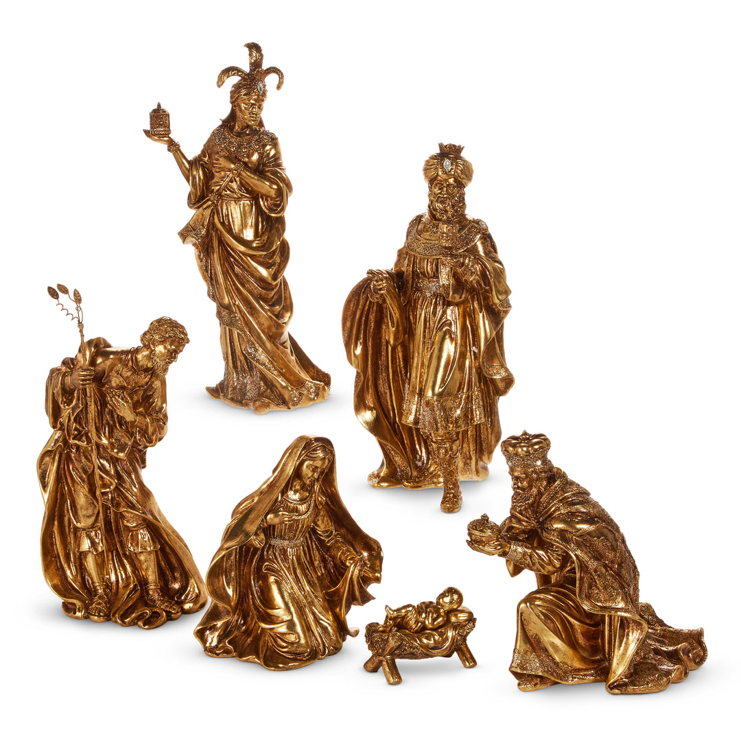 RAZ 19" Gold Nativity Set - 6 Pieces