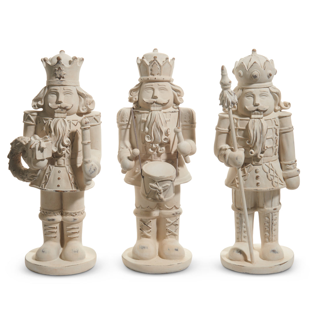RAZ 11.75" Distressed Whitewashed Nutcracker - Choice of 3 Styles