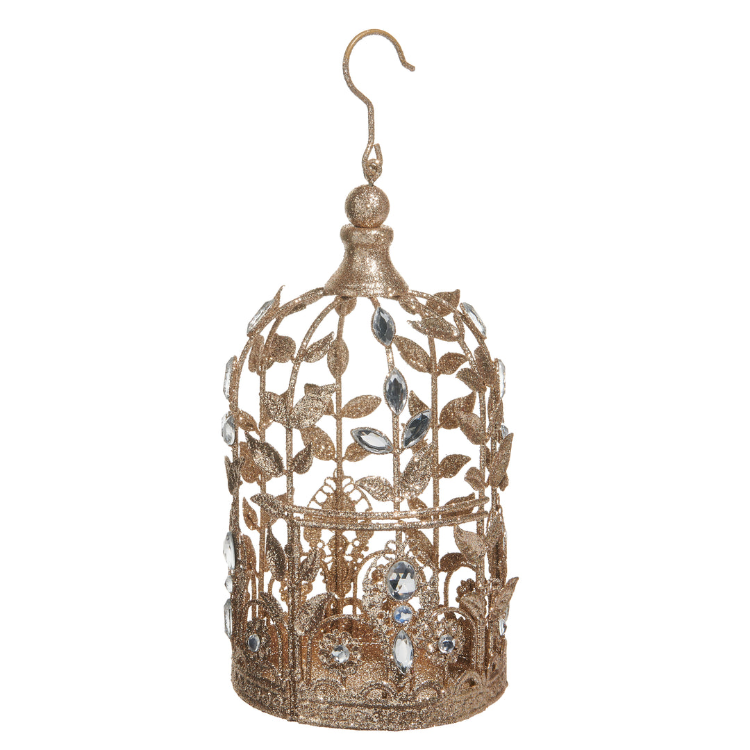 RAZ 10" Gilded Bird Cage Candle Holder