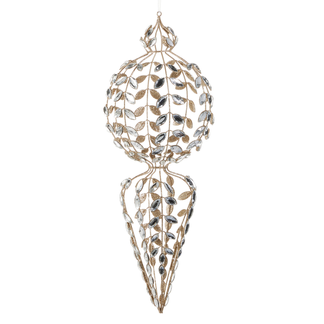 RAZ 20" Clear Jeweled Vine Finial Ornament