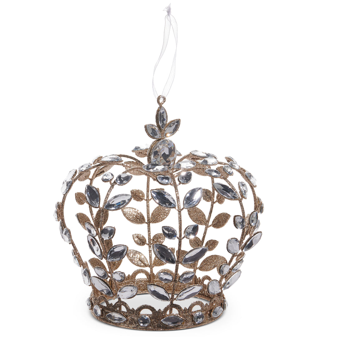 RAZ 7.5" Clear Jeweled Crown Ornament