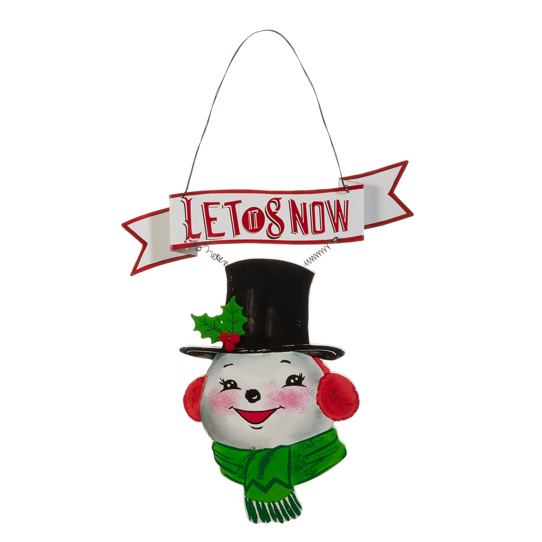 RAZ 14.5" Sparkle Snowman Wall Art