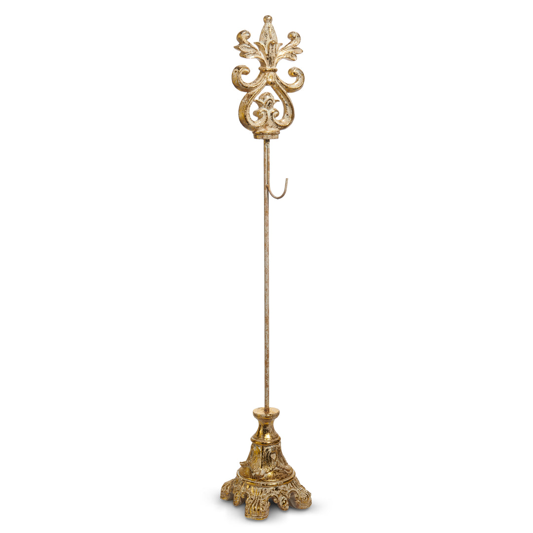 RAZ 32.5" Gold Acanthus Wreath Stand
