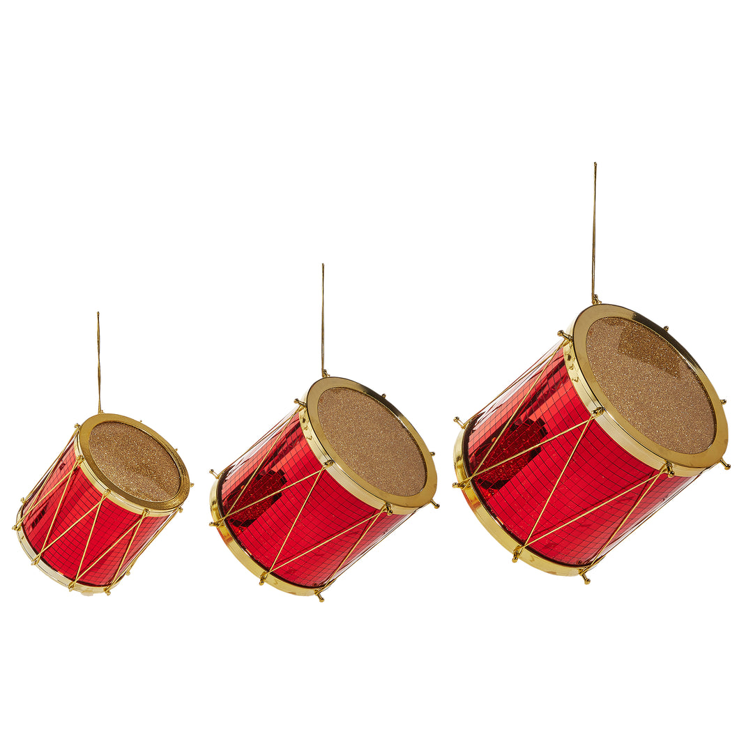 RAZ 9.5" Drum Ornaments - Set of 3