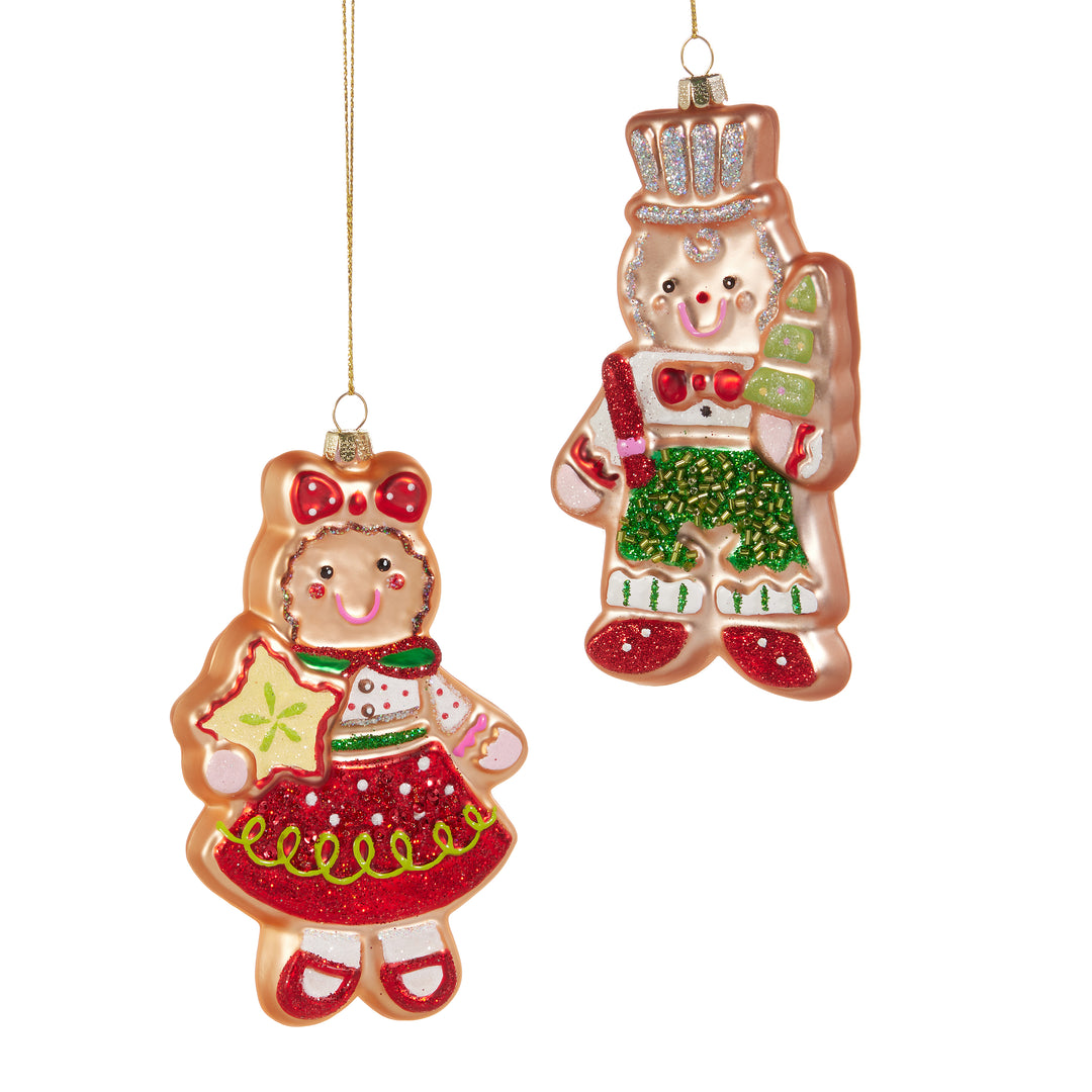 RAZ 5.75" Happy Gingerbread Ornament - Set of 2