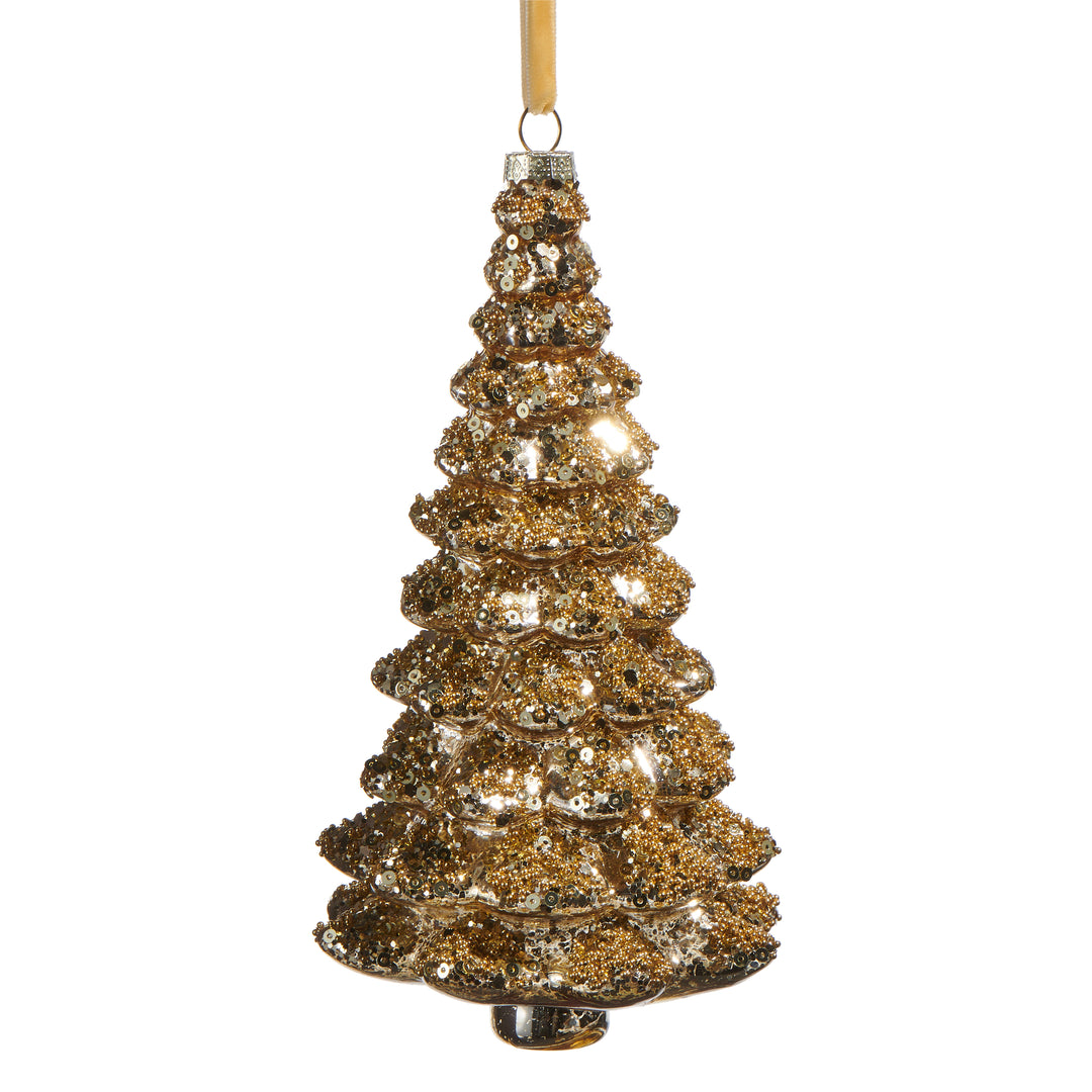 RAZ 7" Gold Sequin Tree Ornament