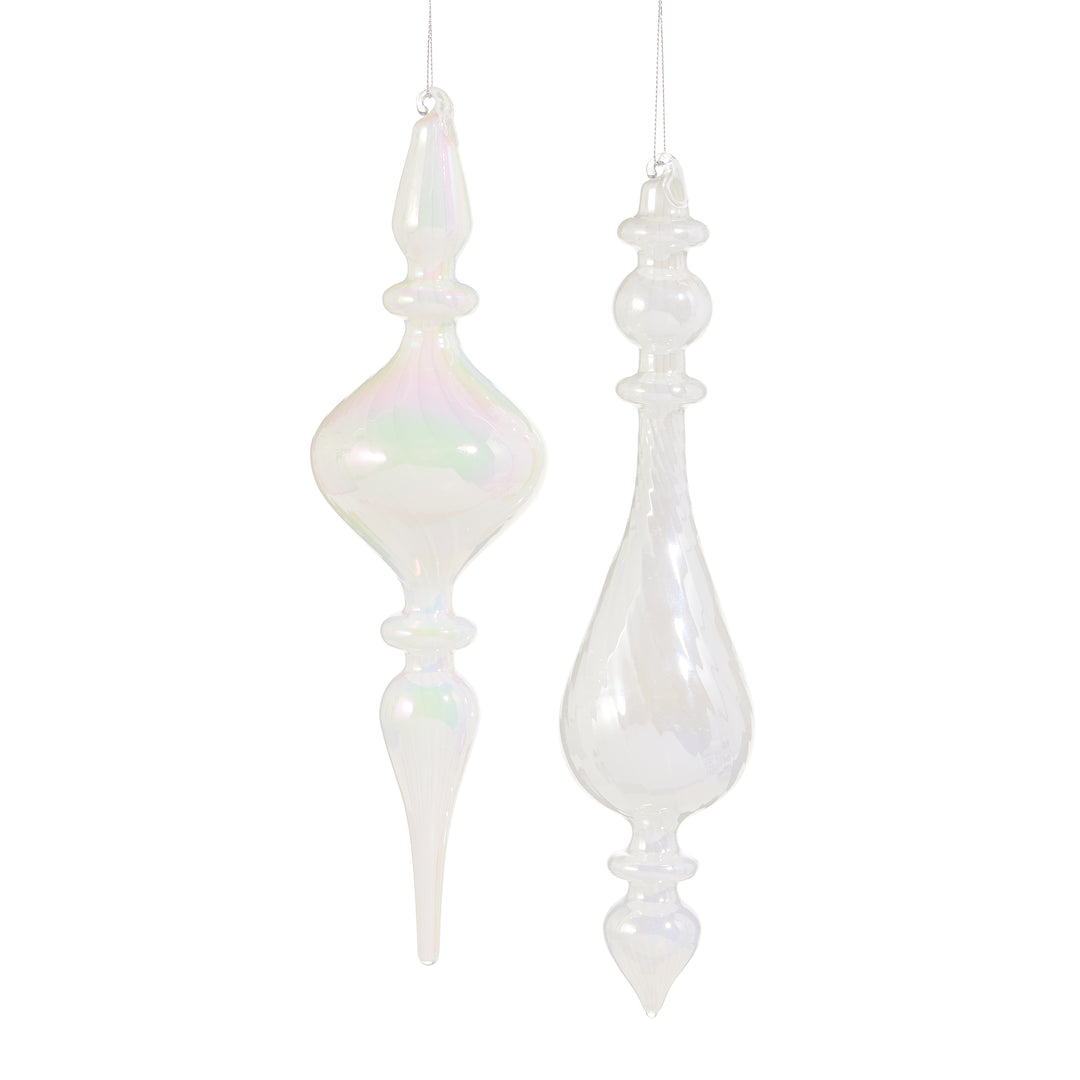 RAZ 11.75" Pearlescent Finial Ornament - Set of 2