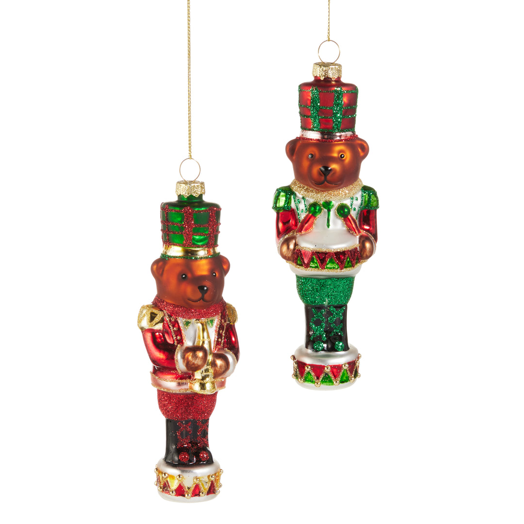 5.75" Teddy Nutcracker Ornaments - Set of 2