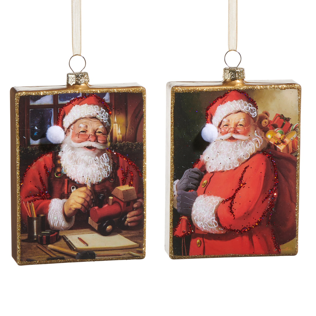 RAZ 5" Jolly Delivery Rectangle Ornament - Set of 2