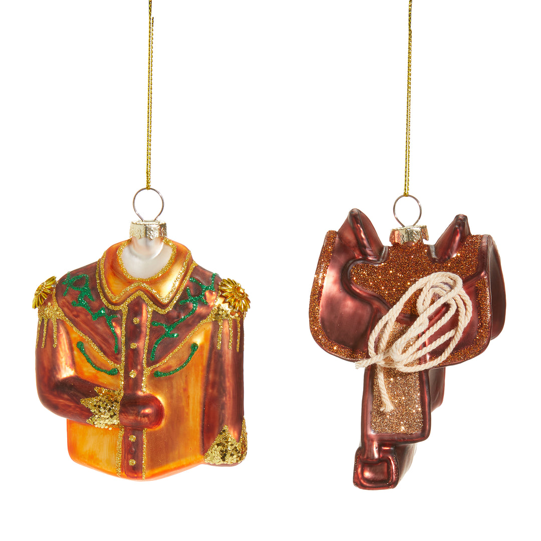 RAZ  3.75" Western Ornaments - Set of 2