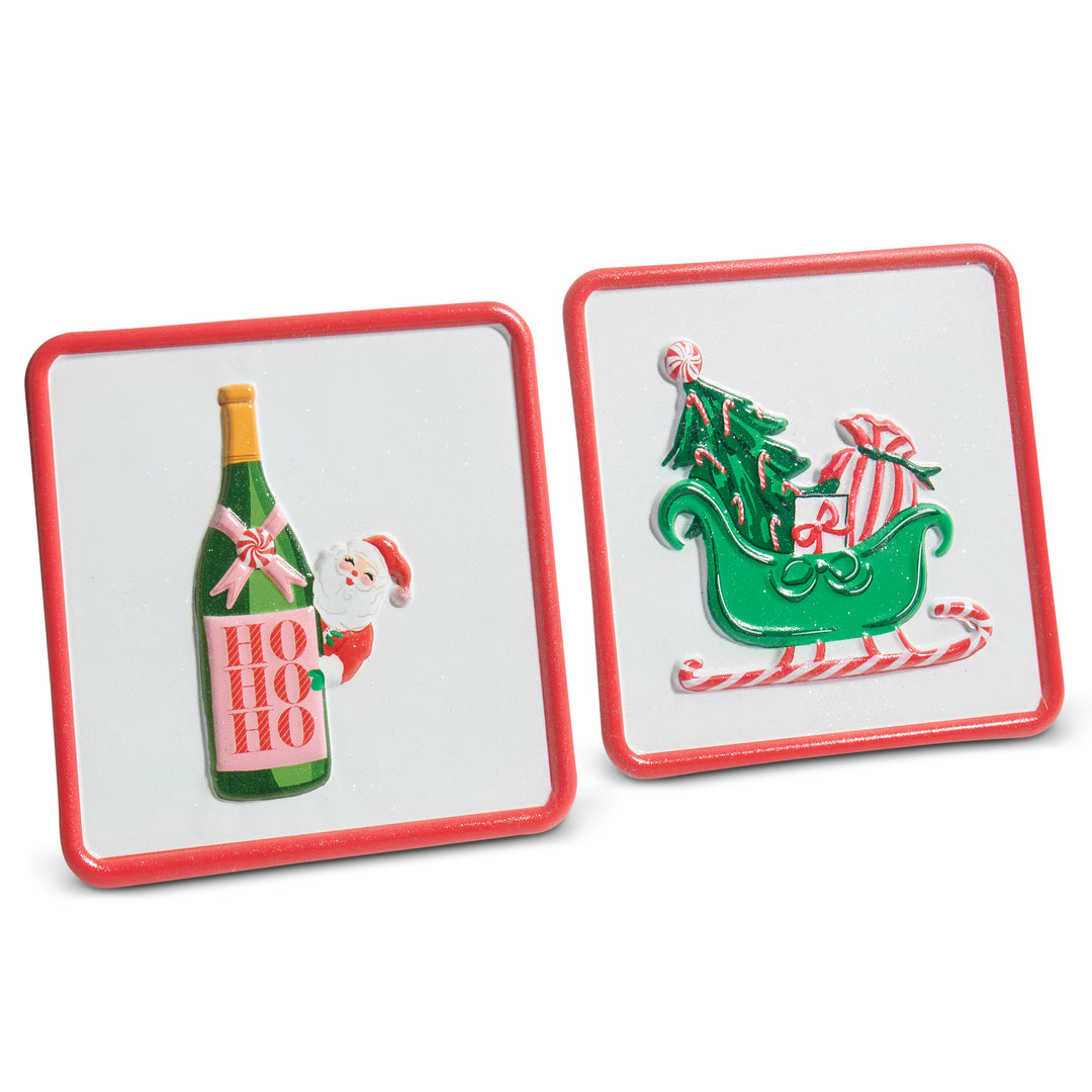 RAZ 6.5" Christmastime Sign - Set of 2