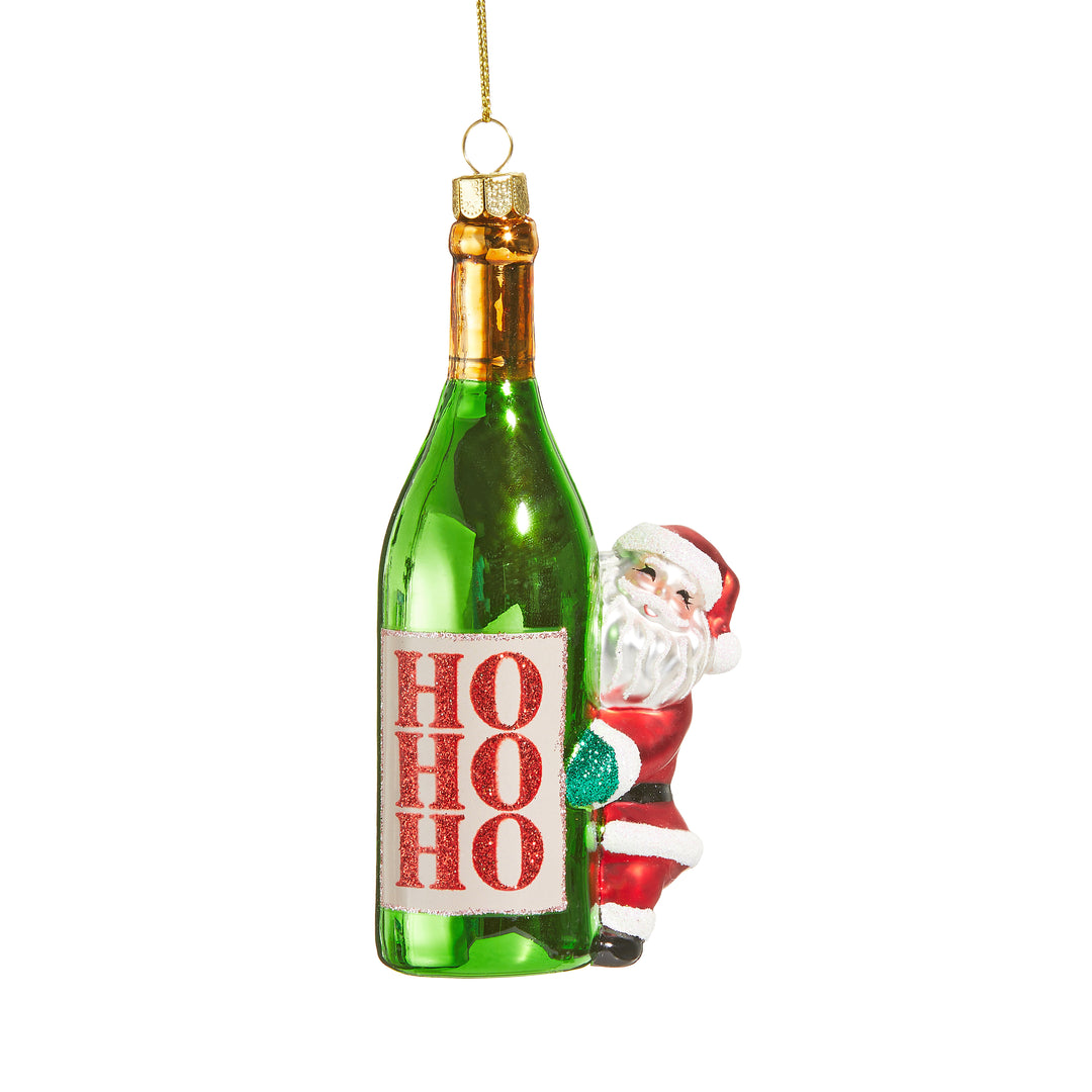 RAZ 5.25" Bottled Christmas Cheer Glass Ornament for Decor