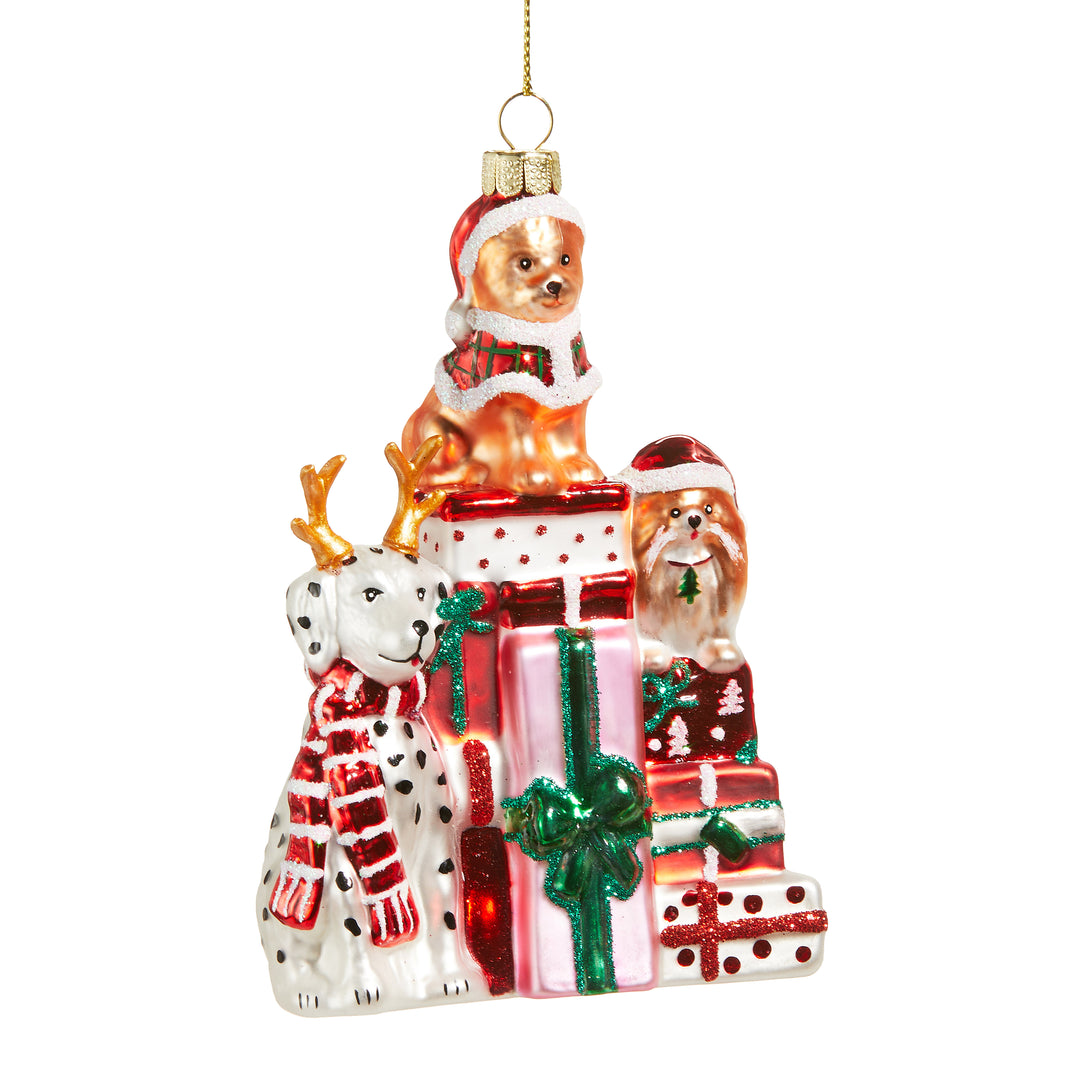 RAZ 5.5" Santa Paws and Presents Ornament