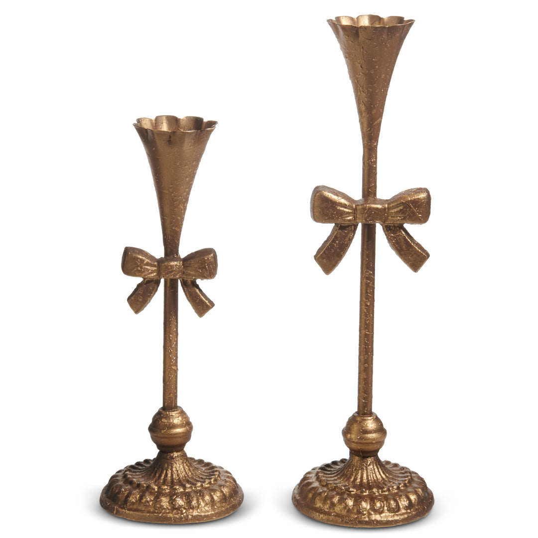 RAZ 13" Bow Candlestick Holders