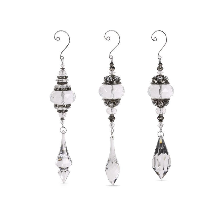 8.5" Long Icicle Drop Ornaments - Set of 3