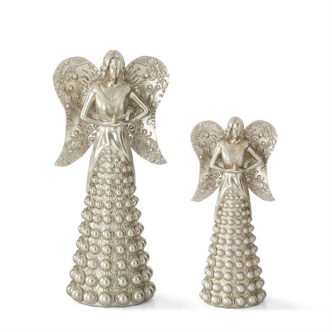 Antique Silver Dot Embellished Dot Angels - Choice of 2 Sizes