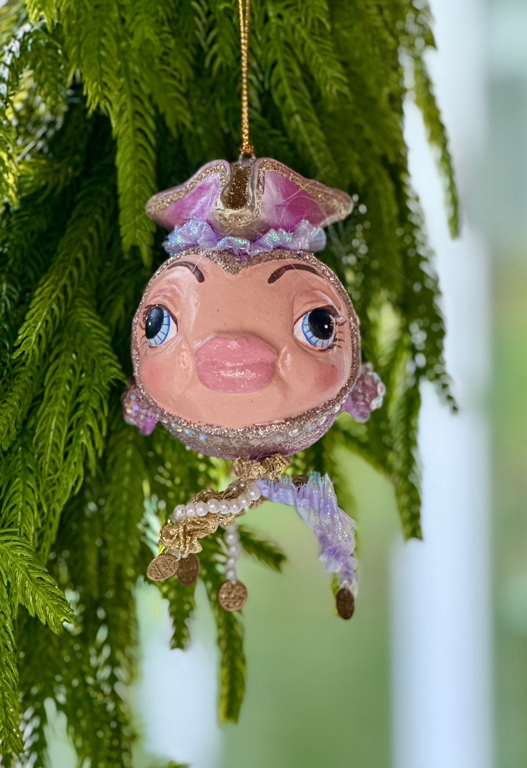 6" Treasure Pirate Puffer Fish Ornament - Choice of Crown or Pirate Hat