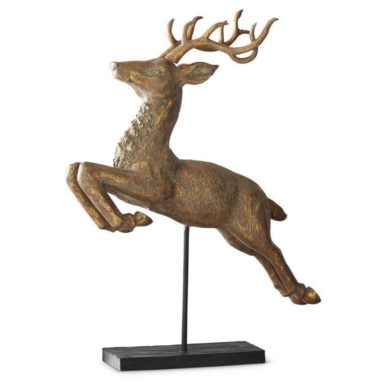 31" Gold Flying Reindeer