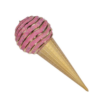 6" X 14.5"  Couture Cone Onrament - Fuchsia