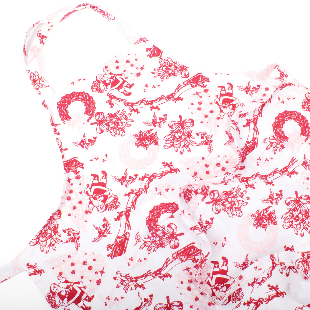 Santa Toile Adult Sized Adjustable Apron