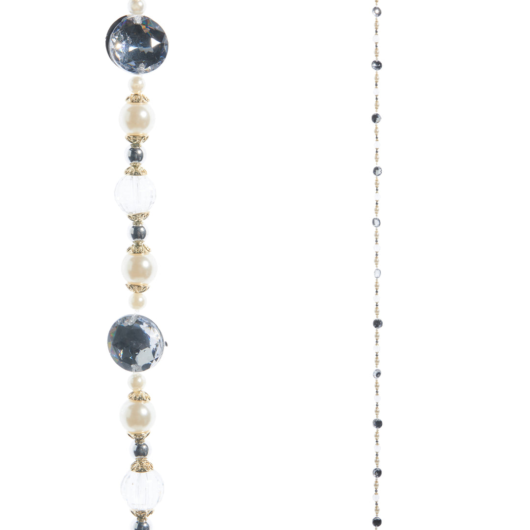 RAZ 5' Pearl and Crystal Beaded Garland