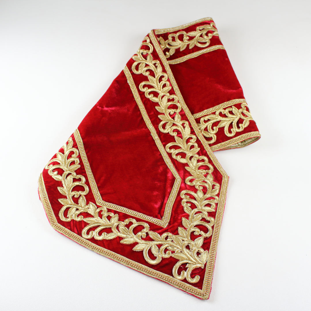Royal Embroidery Runner - Red 16" by 72"