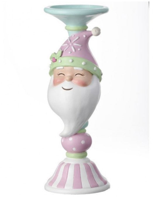 12" Resin Candy Santa Candle Stand