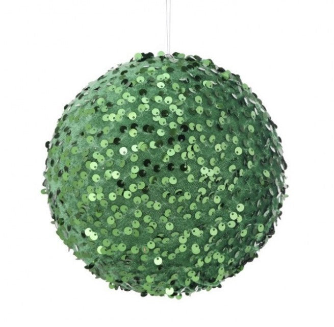 6" Sequin Ball Ornament - Red or Green
