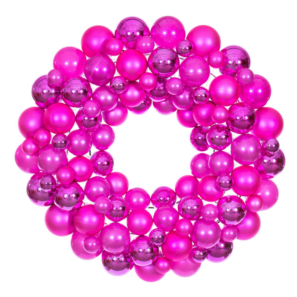 Vickerman 24" Hot Pink Ball Wreath