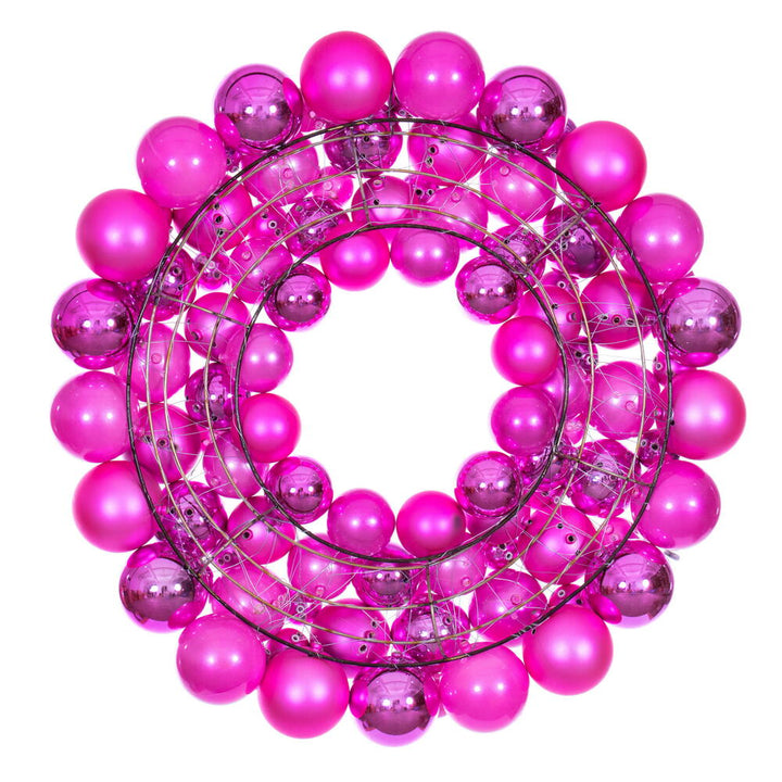 Vickerman 24" Hot Pink Ball Wreath