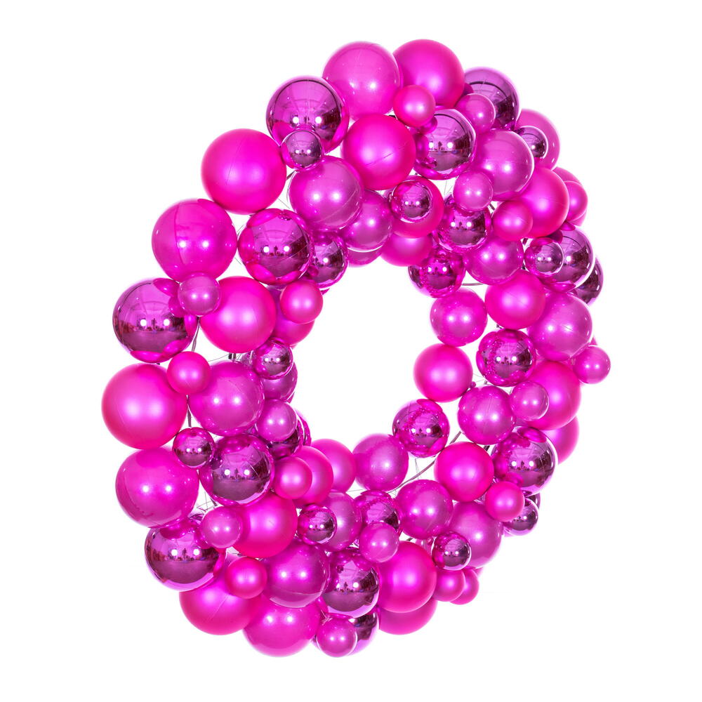 Vickerman 24" Hot Pink Ball Wreath