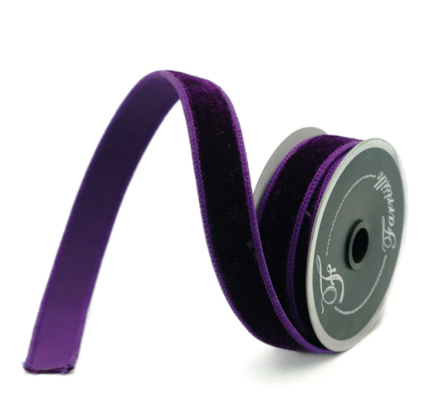 1" x 10Y Velvet Ribbon - Choice of 2 Colors