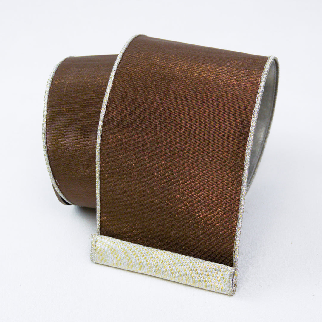 4" x 10 YDS Two Tone RIbbon in Bronze and Platinum