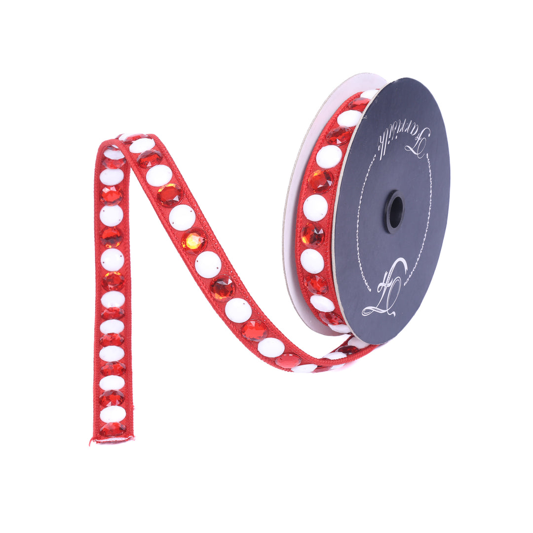 .75" x 5 YDS Gumdrop Garland Ribbon in Red