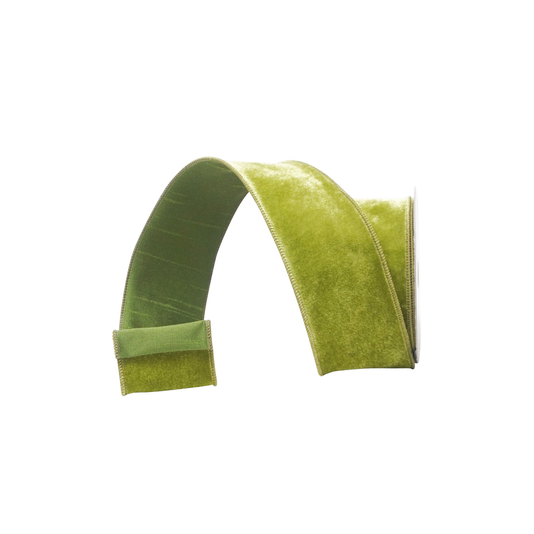 2.5” x 10 YDS  Velvet RIbbon in Forest Green